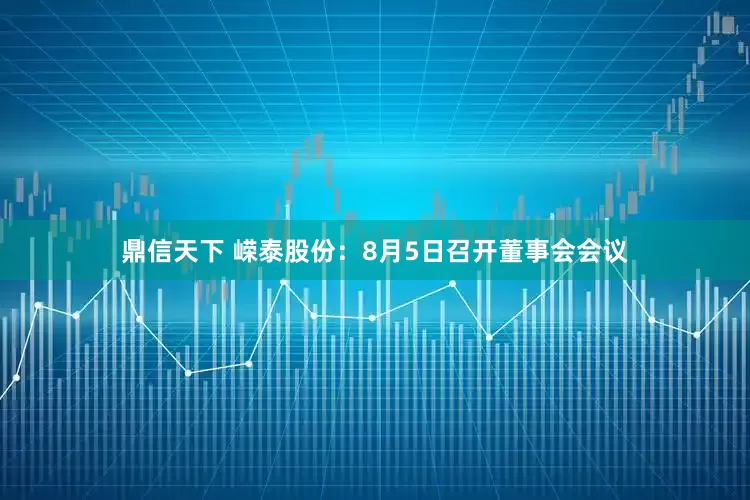 鼎信天下 嵘泰股份：8月5日召开董事会会议